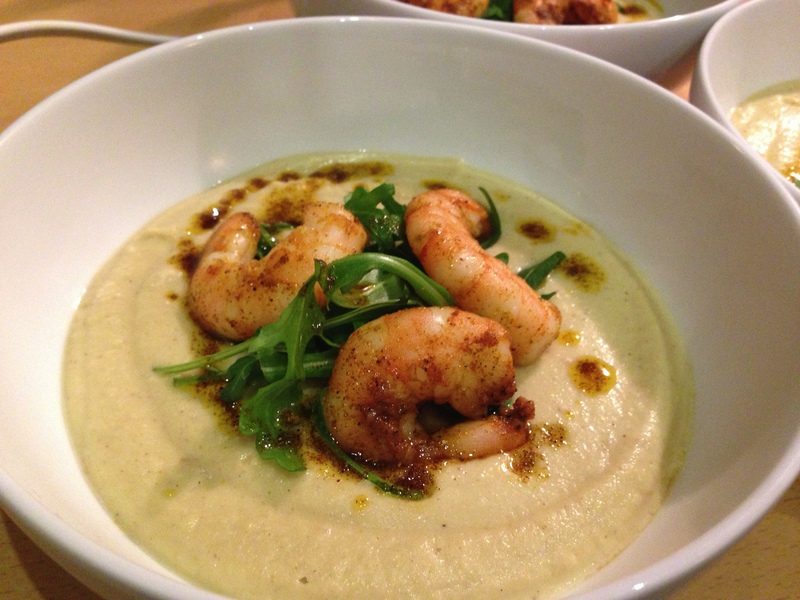 Celeriac Potage with Ras-el-Hanout King Prawns