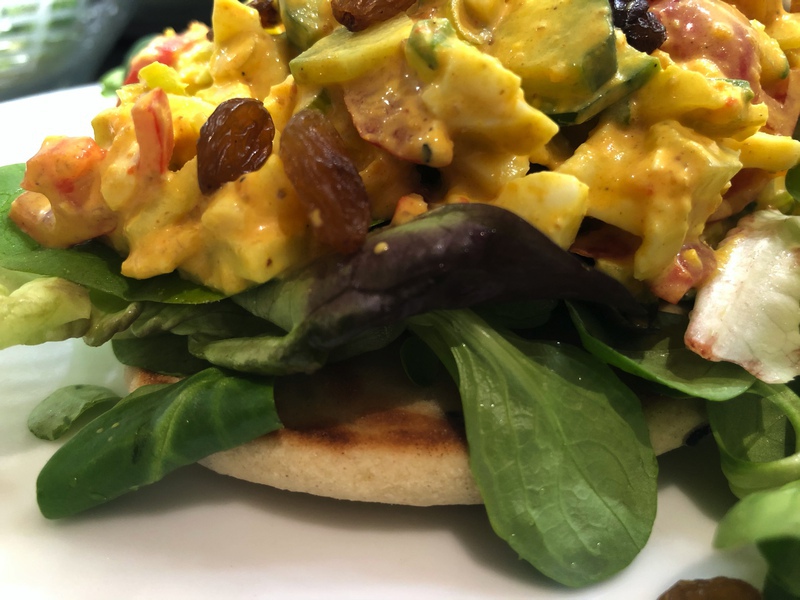 Curried Egg Salad Naan