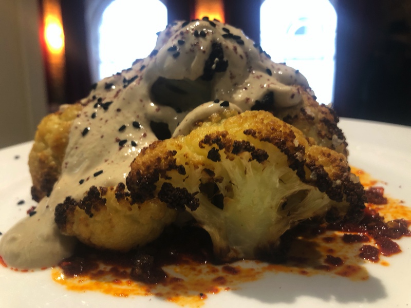 Roast Cauliflower with Tahiini/Yoghurt Sauce